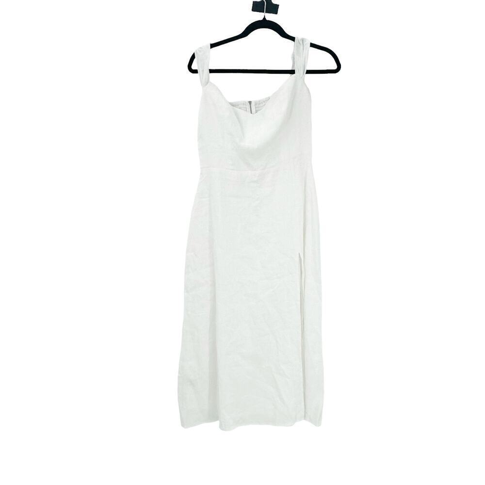 Reformation Seaside Linen Midi Dress In White Size 6 Nwt